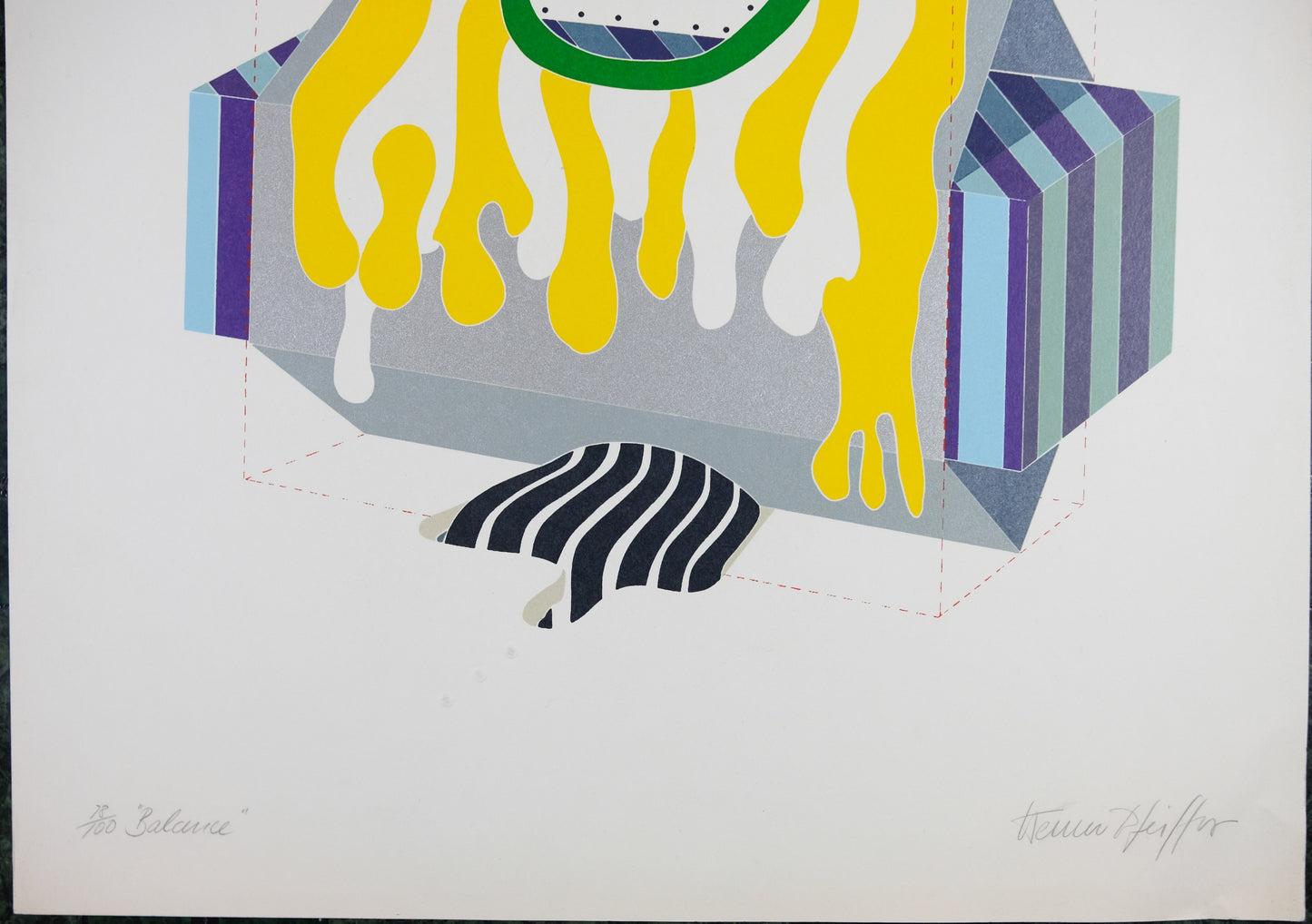 Werner Pfeiffer Signed and Numbered in Pencil, Balance, Vintage Print Serigraph