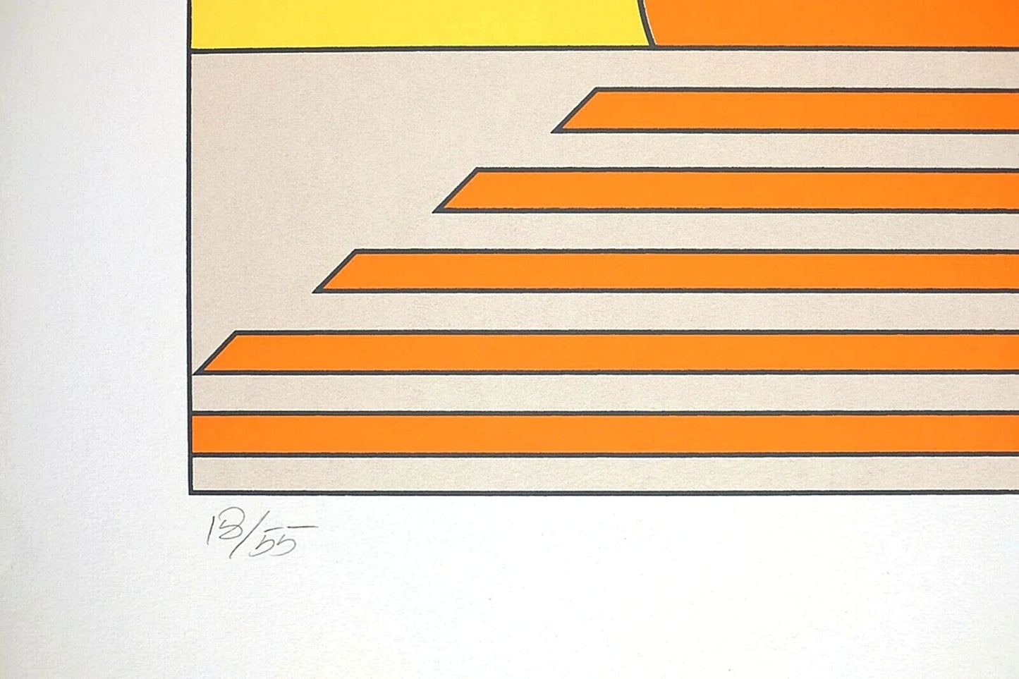 Vintage Abstract Serigraph, Signed by Barrett, VTG Modern Lithograph Print, Limited Edition 55