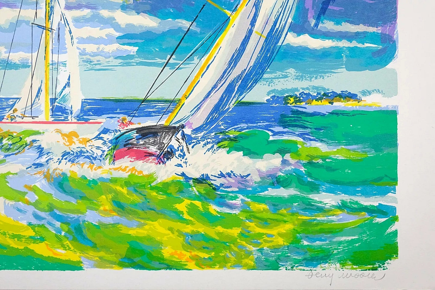 Vintage Serigraph Print, Signed by Jay Woose, Edition A/P, Summer Yachats Scenery