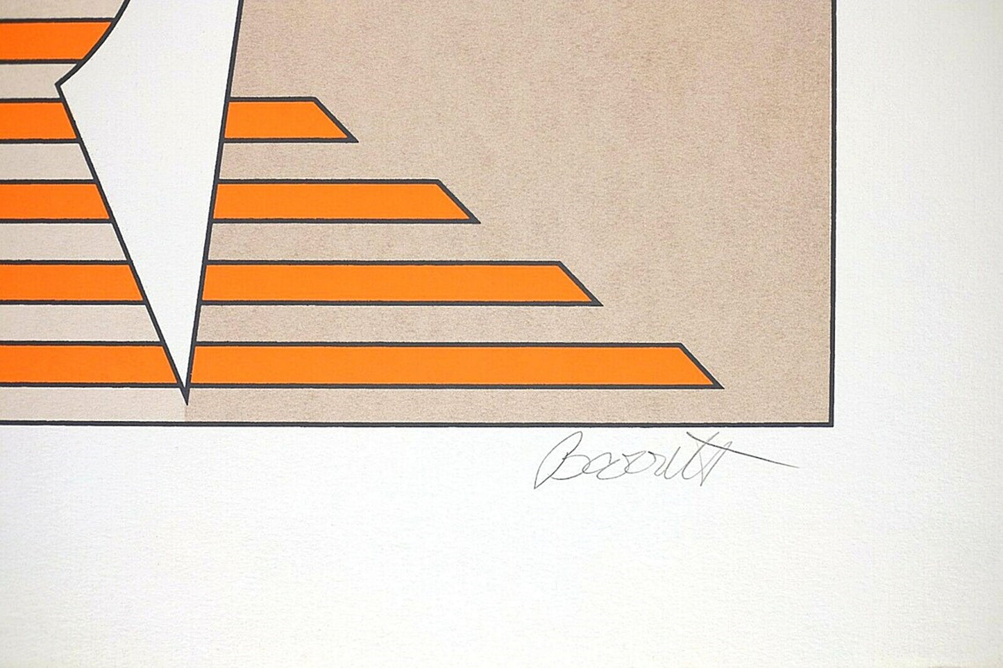 Vintage Abstract Serigraph, Signed by Barrett, VTG Modern Lithograph Print, Limited Edition 55