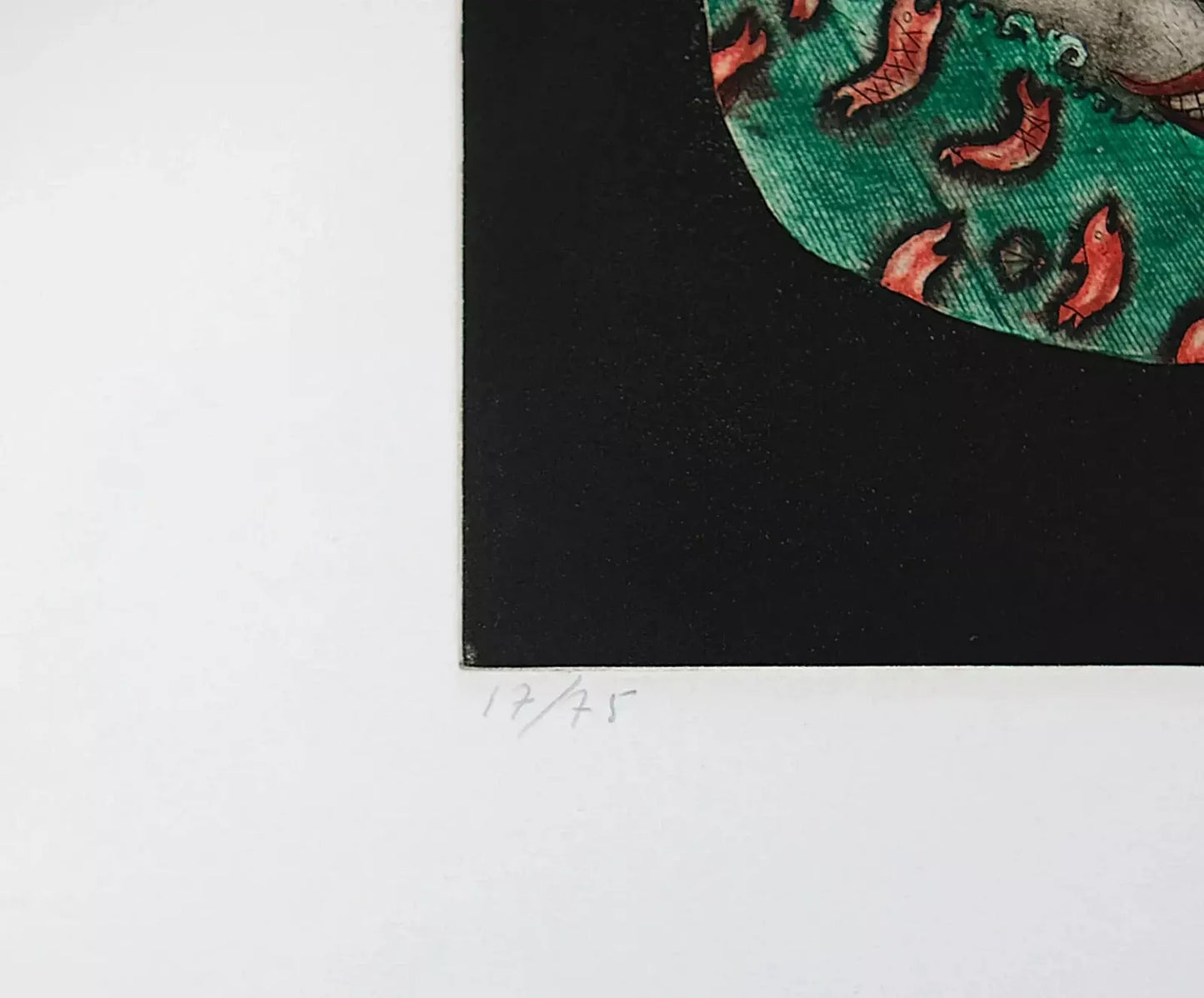 Vintage Etching Aquatint Print, Signed by Saint Clair Cemin, 1980s, Clown Mask