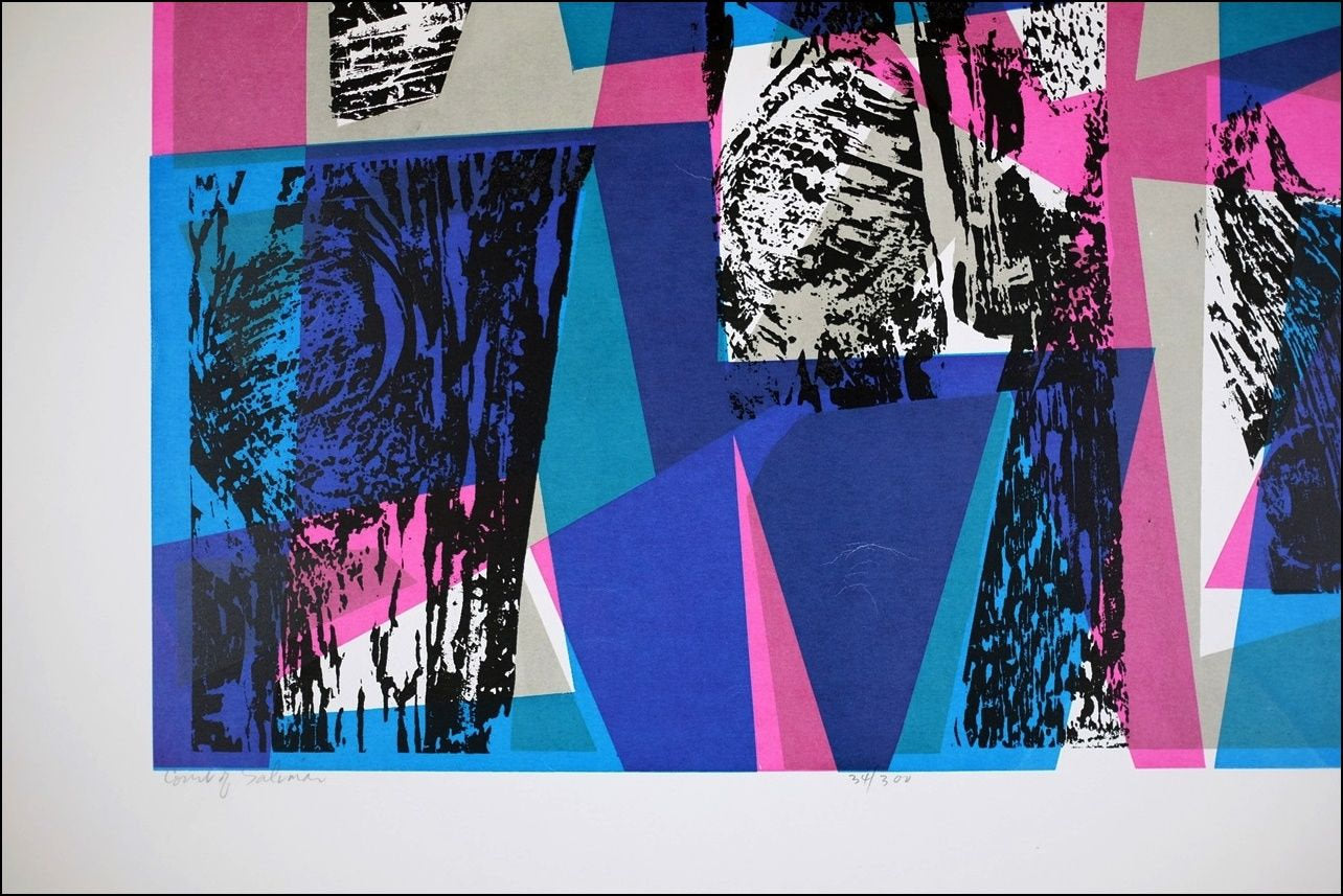 Vintage Print, Seong Moy Pencil Signed, Limited Edition 300, Collectible Modern Abstract Serigraphy