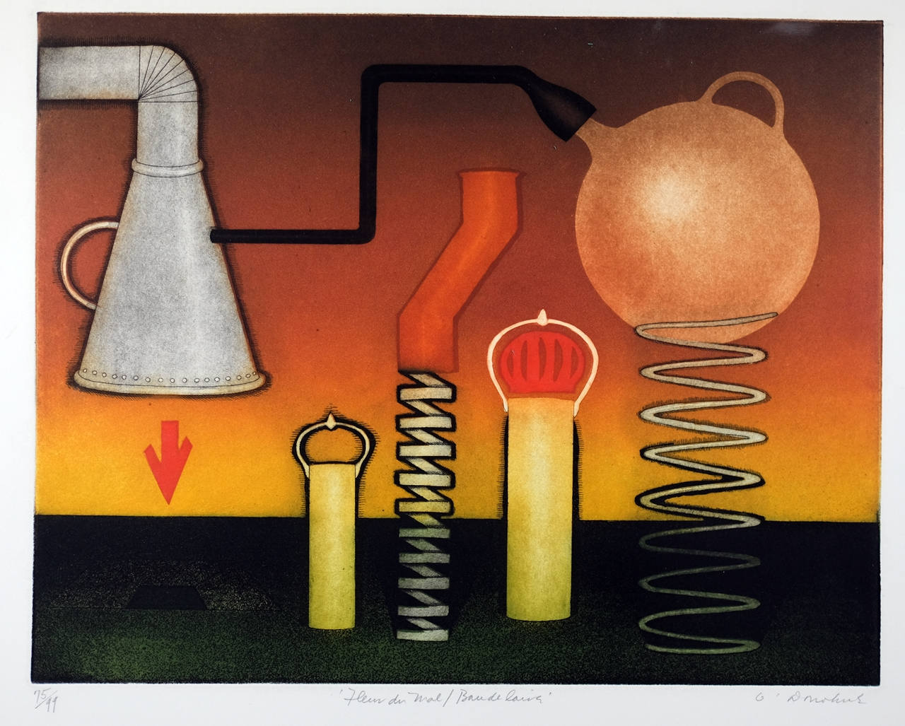 Vintage Litho Print Tighe O'Donoghue, Aquatint Etching Limited Edition 75/99