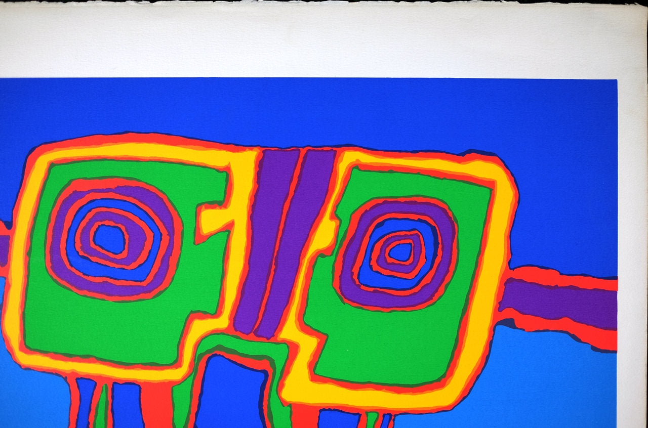 Jacques Soisson Vintage Serigraph Superb Abstract 1970's Large Silkscreen 60/150
