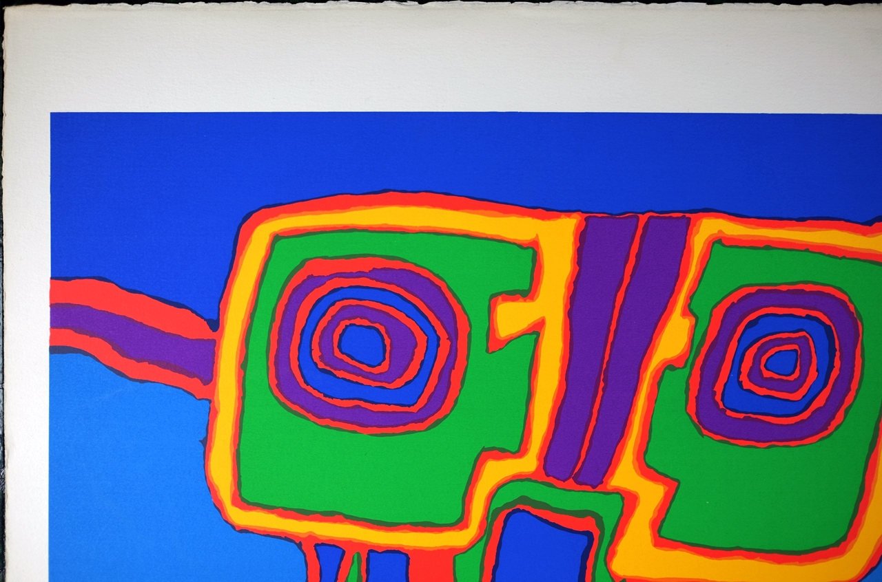 Jacques Soisson Vintage Serigraph Superb Abstract 1970's Large Silkscreen 60/150