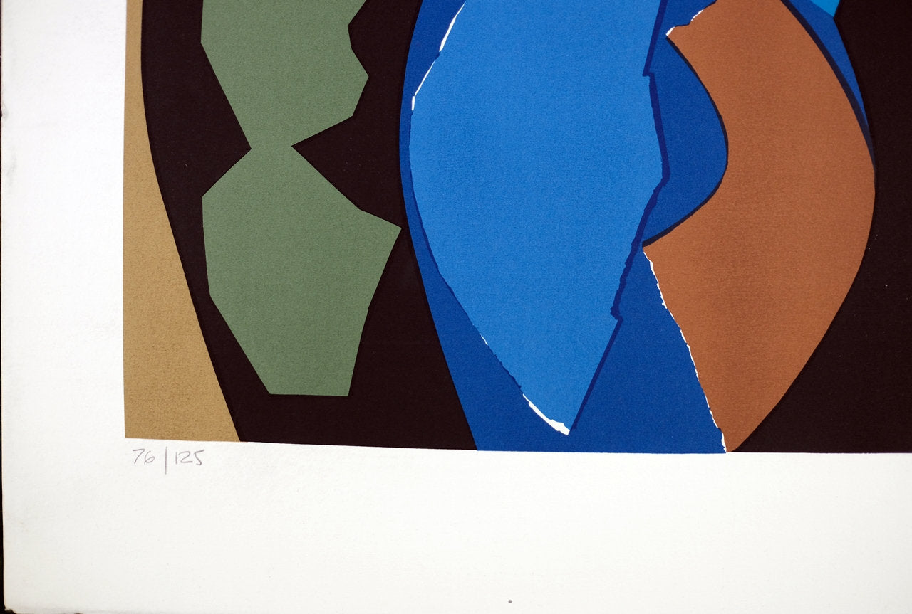 Vintage Etching Abstract Print Serigraph & Silkscreen Limited Edition #125, Bertrand Dorny(?)