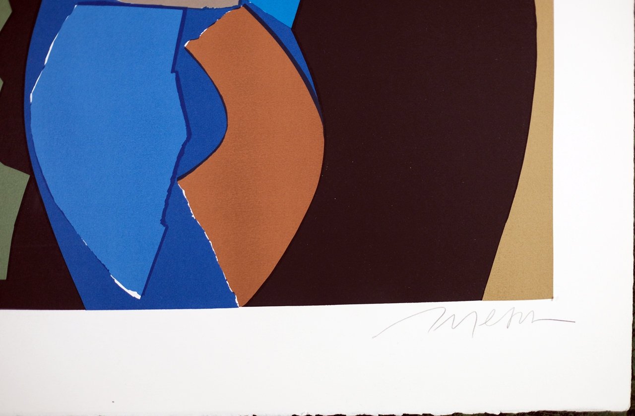 Vintage Etching Abstract Print Serigraph & Silkscreen Limited Edition #125, Bertrand Dorny(?)