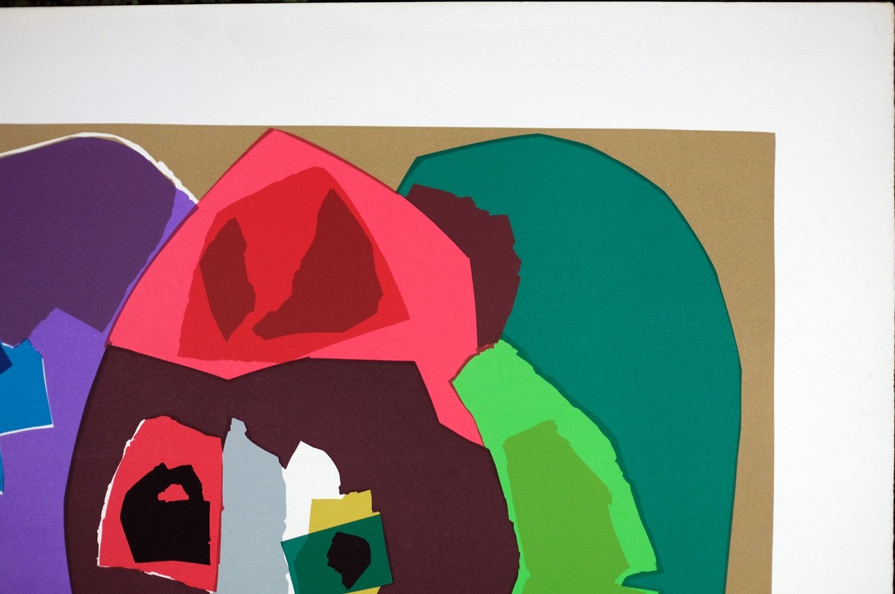 Vintage Etching Abstract Print Serigraph & Silkscreen Limited Edition #125, Bertrand Dorny(?)