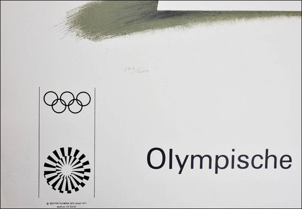 Vintage Etching Olympic Game Limited Edition,1972 Munich Games, Pencil Signed Peter Phillips, 27.5 x 43.5"