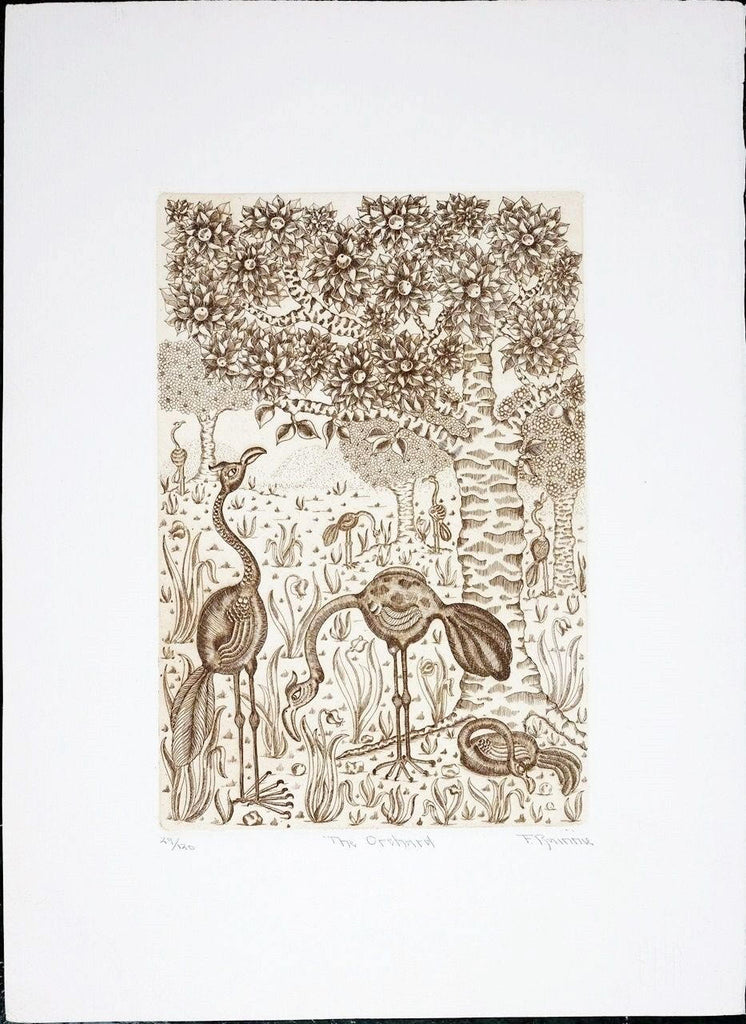 Vintage Etching by Felicity Rainnie "The Orchard" Pencil Signed Limited Edition