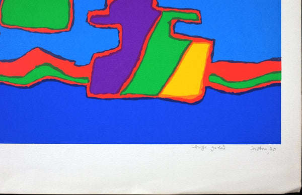 Jacques Soisson Vintage Serigraph Superb Abstract 1970's Large Silkscreen 60/150