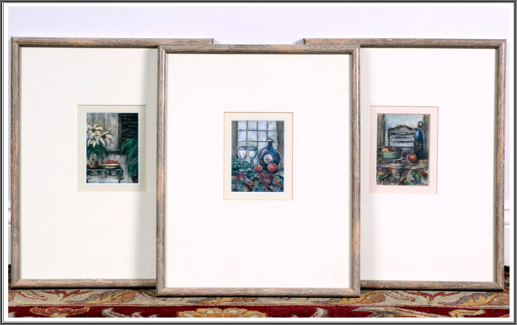 Set of 3, Vintage Prints, for Decoration, Still Life, Well Framed with Double Matted